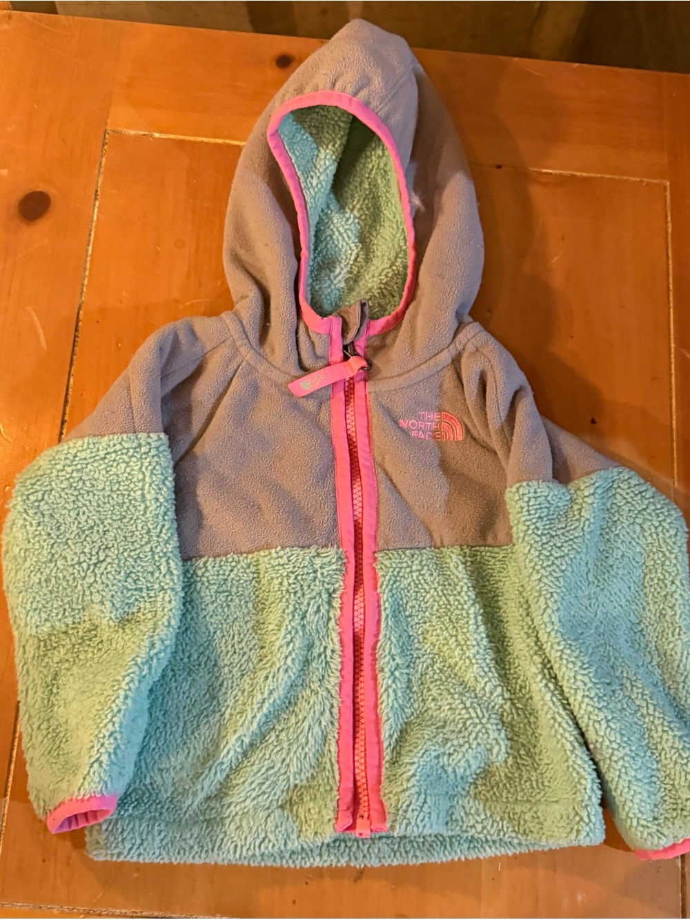 Baby The North Face Colorblock Sherpa Hoodie in Lavender, Mint & Pink Trim